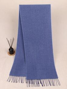 男士圍巾經典款式冬季格紋圍巾流蘇邊柔軟保暖圍巾 - 彩色 - 查看 5