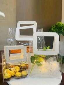 1pc Thickened Clear PVC Gift Bag, Suitable For Weddings, Shopping, Birthdays, Souvenirs And Other Occasions - Clear - View 4