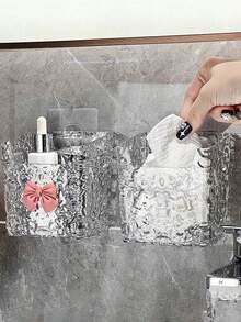 浴室置物架馬桶收納架掛式收納籃，掛牆式(無需鑽孔)，適用於各種化妝品、毛巾和垃圾桶 - 彩色 - 查看 20