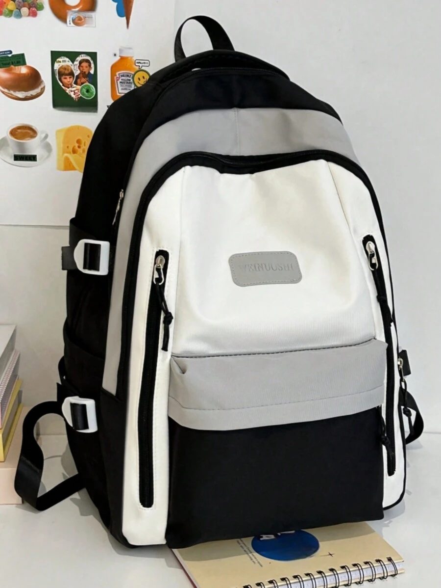 Multi-Color Women's Casual Outdoor Travel Backpack, Suitable For Daily Wear, School Backpack - Black - View 1