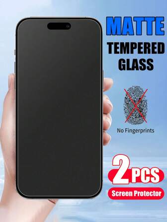 2 PIEZAS Protectores de pantalla sin huellas dactilares compatibles con 11 12 13 14 15 16 17 Pro Max Air Mini XS XR X 8 7 Plus SE 2022 Película de vidrio templado mate a prueba de agua, a prueba de golpes, antiarañazos y antihuellas dactilares de cobertura completa