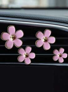4入組車用空調出風口裝飾，可愛花朵車用空調出風口裝飾，車內用品 - 均碼 - 查看 13
