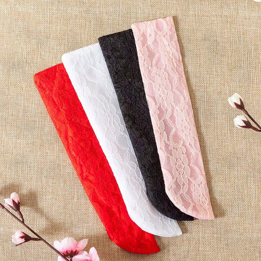 1 pieza Funda y bolsa de encaje de abanico plegable para mujeres de varios colores (Abanico no incluido), Set de regalo de accesorios de abanico - Multicolor - Ver 1