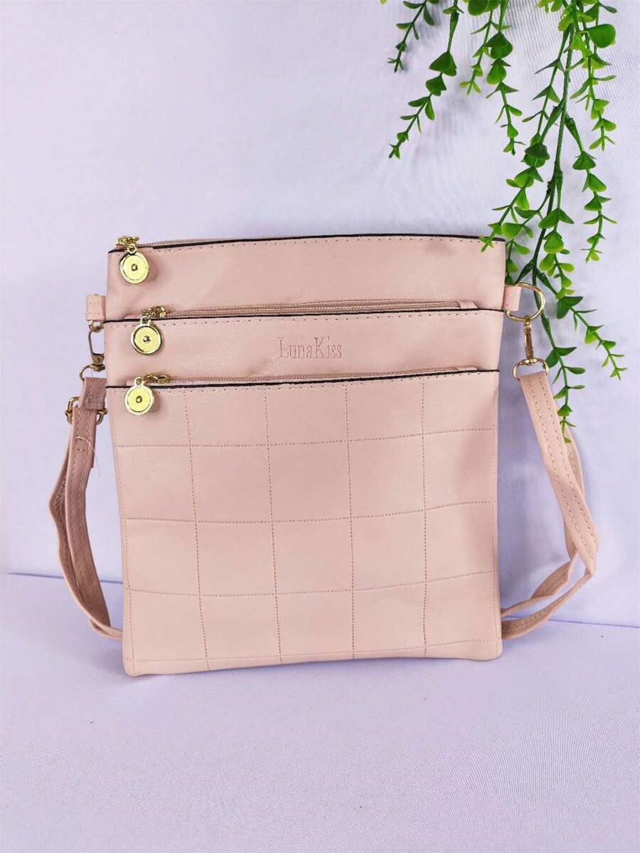Bolsas feminino transversal tiramola com 3 zíper 209