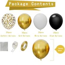 100 Cái Bộ Bong Bóng Kim Loại Vàng Đen 12 Inch Bong Bóng Kim Loại Vàng Cao Su Đen 12 Inch Bong Bóng Kim Loại Vàng Sequin 3 Phụ Kiện Bóng Bay Miễn Phí Thích Hợp Cho Tiệc Kỷ Niệm Sinh Nhật Tiệc Tắm Cô Dâu Tắm Trong Nhà Trang Trí Tiệc Ngoài Trời - Nhiều màu - Xem 5