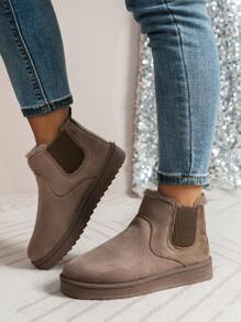 女士时尚雪地靴，毛绒内衬，厚底，防滑，百搭，2024 年冬季新品