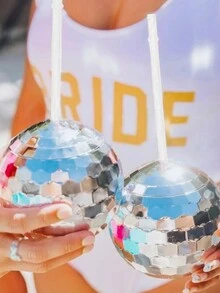 1 pieza Copa de bola de discoteca con luz intermitente, Copa de bola, Copa de plástico, Copa de vino, Copa con forma especial - Multicolor - Ver 4