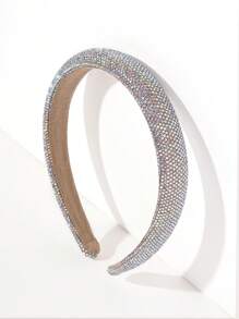 Diadema con rhinestones para fiestas, decoración de borde ancho con rhinestones, diadema de moda lujosa y brillante, tiaras, diademas, accesorios para el cabello - Dorado - Ver 9