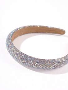 Diadema con rhinestones para fiestas, decoración de borde ancho con rhinestones, diadema de moda lujosa y brillante, tiaras, diademas, accesorios para el cabello - Dorado - Ver 11