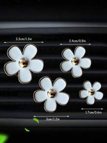 4入組車用空調出風口裝飾，可愛花朵車用空調出風口裝飾，車內用品 - 均碼 - 查看 5