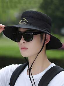 Gorra de malla para hombre transpirable con protección solar ligera y cuerda a prueba de viento para actividades al aire libre como pesca y montañismo - A - Ver 7