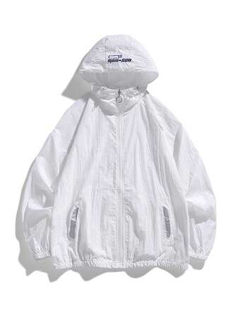 夏季男士轻便连帽防晒外套，适合户外休闲活动钓鱼