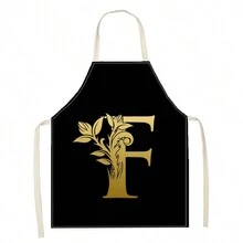 1pc 3D Pattern Linen Apron With Letters F, D, E, G For Kitchen Cooking Home Use,Food,,Kitchen,Travel,Kitchen Items,Kitchen Tools,Kitchen Things. - Multicolor - View 19