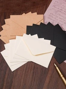 1set/10pcs Vintage Mini Square Envelopes, Fresh Kraft Paper Envelopes For Greeting/Thank You Cards, Ins Storage For Love Letters - Multicolor - View 3