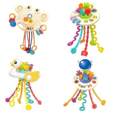Silicone Pull String Activity Toy, Montessori Toys For Baby, Baby Sensory Toy For Kids, Silicone Toy For Kid, Multifunctional Toys, Pull String Activity Bath Toy For Travel, Boys Girl Birthday Gift,Baby Toys,Baby Girl Toys,Baby Toy,Baby Toys,Baby Toy,Baby Toys For Boys,Newborn Toy,Baby Toys>Silicone,Crib Toys