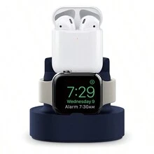 3-In-1 Apple Watch Charger Stand With Silicone Apple Watch Holder, Charging Dock Compatible With Apple Watch, IPhone, AirPods, AirPods Pro Wireless Earphones - one-size - View 5
