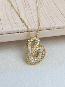 1 Peça Novo Colar de pingente de letra A-Z 26 CZ Exagerado Grande Estilo Hip-Hop de Luxo, Colar de corrente em aço inoxidável com banho de ouro 18K para homens e mulheres com nome ou inicial.