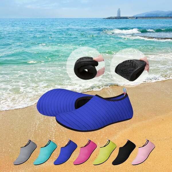 1 par de zapatos deportivos acuáticos de secado rápido para todas las estaciones: zapatos acuáticos transpirables y de secado rápido adecuados para mujeres y hombres. Con parte superior de tela ligera, suela de goma y diseño antideslizante, perfectos para nadar, la playa, practicar yoga y actividades al aire libre. Un artículo imprescindible para los entusiastas de los deportes acuáticos y el camping en primavera y verano.