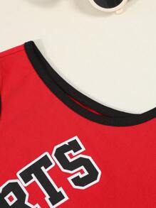 Tween Girl Summer Casual Letter & Numeral Print Racerback Tank Top