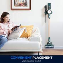 HOMCOM 3-In-1 Cordless Vacuum Cleaner, 35Min Run Time, 250W/38KPa Lightweight Handheld Stick Vacuum Cleaner With Digital Display And Rechargeable Battery For Hardwood Floor, Carpet, Pet, Hair, Car - Green - View 4