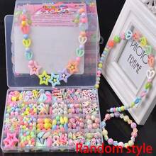 1入組隨機風格DIY手工製作珠子兒童玩具，創意鬆散間隔珠子製作手鍊項鏈24格女孩珠寶套裝女孩玩具禮物 - 彩色 - 查看 1