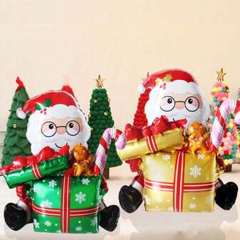 1 st 40-tums söt kram presentförpackning jultomten aluminiumfolieballong, julfestballong - perfekt för jultemaaktiviteter och scendekoration, jul