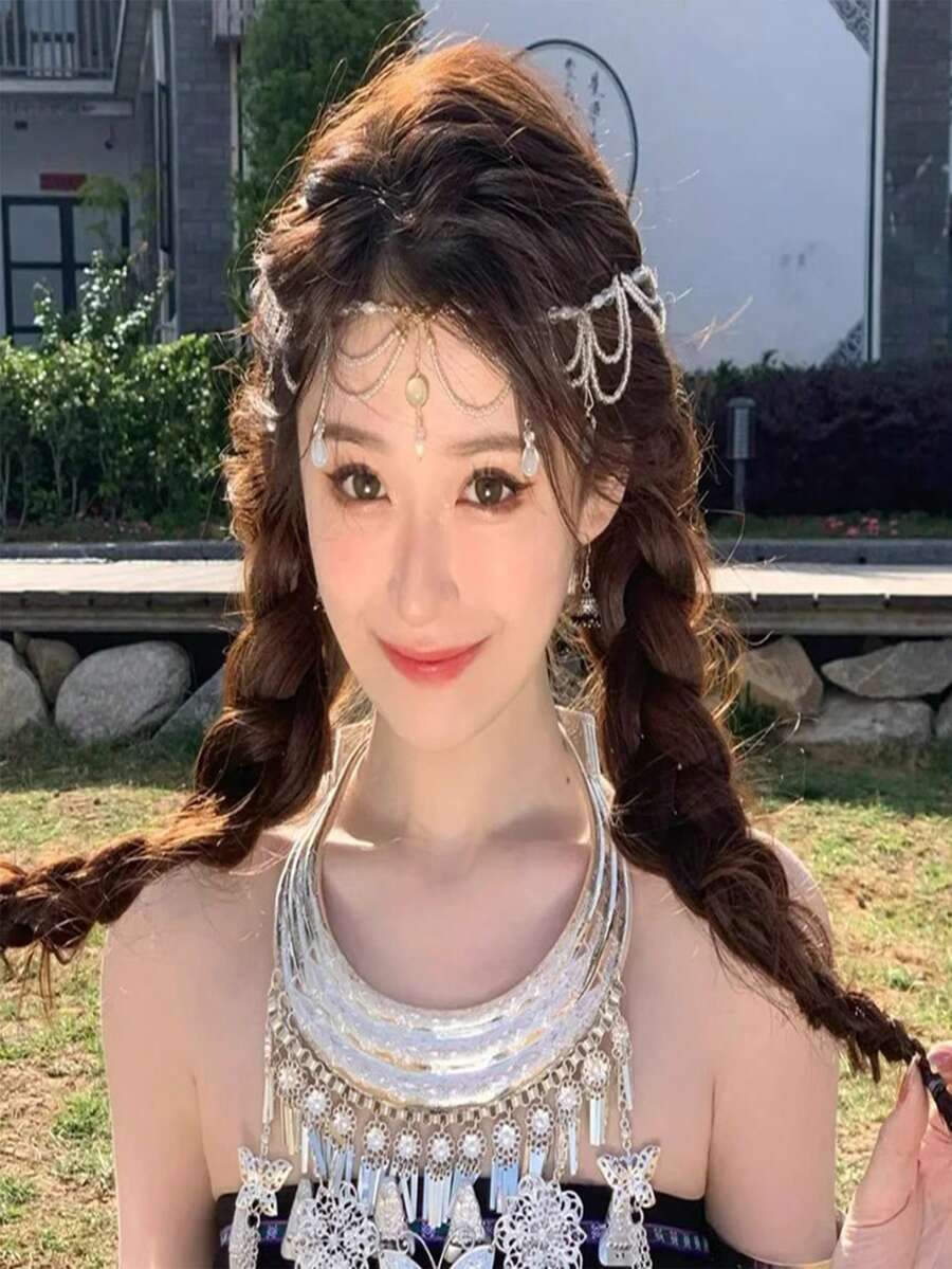 1pc Random Delivery  Dance Headdress, Performance  Dance Accessory, Belly Dance Costume Headpiece - Multicolor - View 1