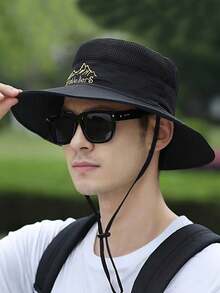 Gorra de malla para hombre transpirable con protección solar ligera y cuerda a prueba de viento para actividades al aire libre como pesca y montañismo - A - Ver 1