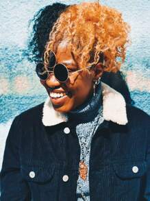 1入個性化歐美Y2K三眼聖鬼有趣反光鏡，獨特的雷射眼型時尚中性眼鏡，遊戲道具眼鏡