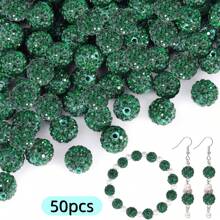 10mm水鑽裝飾迪斯科球粘土珠子,聚合物粘土水鑽珠子圓形適用於DIY首飾配件 - 彩色 - 查看 29