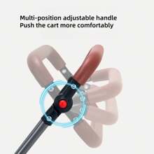 Foldable Pet Stroller For Cats/Dogs, Height Adjustable Handle, Frame And Portable Basket Can Be Separated, Safety Tether, Storage Basket + Cup Holder, 4 Colors