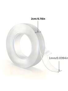 1 cuộn băng keo hai mặt trong suốt, băng keo hai mặt đa năng có độ nhớt cao, thích hợp để cố định dải nguồn, móc treo, keo dán hai mặt chống thấm nước với dải niêm phong có độ đàn hồi mạnh - Màu trong suốt 3 mét - Xem 7