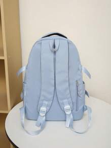 Women's Multi-Functional Outdoor Casual Travel Backpack, Suitable For Daily Match, Contrasting Colors, School Backpack - Blue - View 5