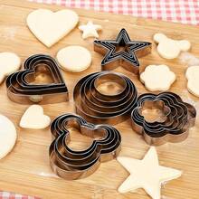 5pcs/20pcs Stainless Steel Biscuit Molds In A Suction Card Packaging, Assorted Shapes (Heart, Star, Circle, Flower), Suitable For Making Biscuits, Pastries, Fruits And Vegetables - Silver - View 3