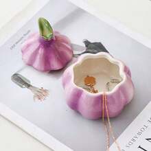 One Creative Onion Shaped Ceramic Jewelry Box, High-End Exquisite Gift For Pearl Necklace Ring Dressing Table Storage, With Lid And Watch Compartments - Multicolor - View 11
