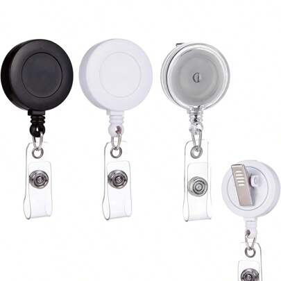 2 包/4 包 - 可伸缩 ID 姓名徽章夹卷轴，带旋转鳄鱼夹