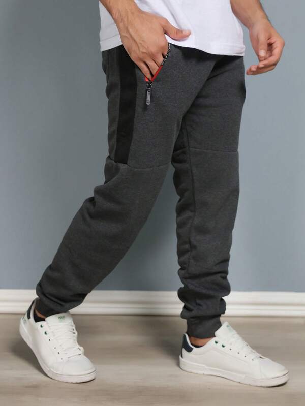 Calça Masculino moletom forrado flanelado de Lã Elastico Skinny Slim Sport importado Com Bolsos Casual