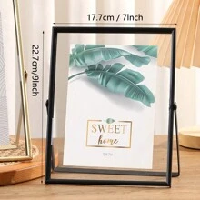 Black Metal Photo Frame With Acrylic Transparent Face, Modern Minimalist Style Ornament Decorative Frame Gifts Birthday Graduation - Black - View 3