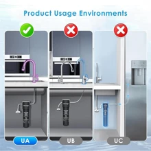 Waterdrop 10UA-UF 0.01 μm Ultra Filtration Under Sink Water Filter For Bactıria Reduction, 30,000 Liters Chlorine Reduction Capacity, Direct Connection To Kitchen Faucet - Black - View 6