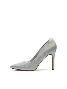女士細跟高跟鞋，尖頭純色優雅時尚的婚禮晚宴鞋，適合正式和休閒活動 - 銀色 - 查看 5