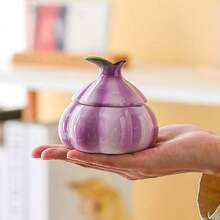 One Creative Onion Shaped Ceramic Jewelry Box, High-End Exquisite Gift For Pearl Necklace Ring Dressing Table Storage, With Lid And Watch Compartments - Multicolor - View 3