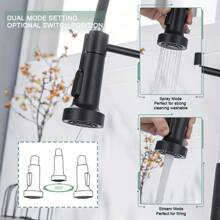 Kitchen Faucet With Pull Down Sprayer Brushed Nickel Stainless Steel Single Handle Pull Out Spring Sink Faucets 1 Hole Or 3 Hole Dual Function For Farmhouse Camper Laundry Utility Rv Wet Bar