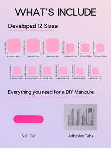 24 piezas de uñas postizas cuadradas cortas rosa con diseño de mariposas azul francés con piedritas brillantes, cubierta completa brillante para uso diario para mujeres y niñas - Multicolor - Ver 4