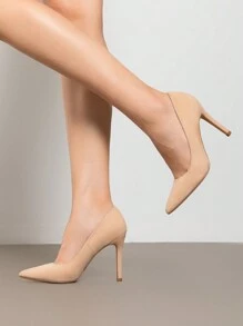 Giày Cao Gót Nữ Đế Xuồng Mũi Nhọn Màu Trơn Thời Trang Thanh Lịch Tiệc Cưới Triều Đình Giày Thích Hợp Cho Cả Những Dịp Trang Trọng Và Thông Thường - Màu be - Xem 2