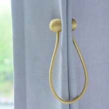 2pcs Magnetic Curtain Tiebacks, Modern Simple Curtain Buckle, No Drilling Installation - Yellow - View 4