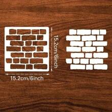 16 件几何图案模板，适用于木材、砖块、心形、圆点、单元格、齿轮、方形、线条、树形、纹理、抽象瓷砖模板、蜂窝模板，适用于墙壁、剪贴簿、饼干、家具、地板装饰、返校、学校用品等绘画 - 白色 - 查看 2