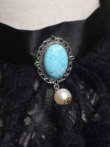 1 pieza Cuello desmontable con volantes de encaje vintage, disfraz victoriano eduardiano, jabot unisex, escuela - Multicolor - Ver 5