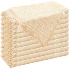 6/12/18 件纯色布餐巾，带流苏，适合婚礼、聚会、派对和日常使用