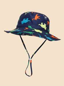2 buc. Pălărie de găleată respirabilă pentru copii, culoare solidă și imprimat cu dinozauri, pentru activități în aer liber și utilizare zilnică - Multicolor - Vizualizare 5