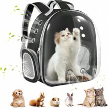 IISVGE Cat Backpack Carrier, Pet Bubble Carrying Bag For Small Medium Kitty Puppy, Transparent Cat Space Capsule Backpack Airline Approved, Breathable Cat Travel Bag For Hiking Walking Camping, Black - Multicolor - View 1